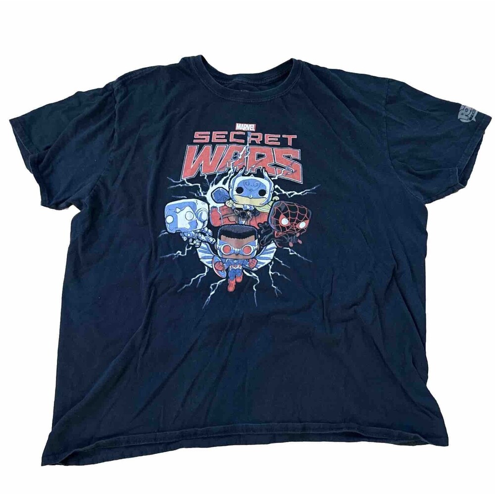Marvel Shirt Men's 3XL Black Secret Wars Funko Pop Tee Graphic Tee Short Sleeve